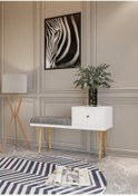 Resim Merlin Mobilya Paris Modern Puf Beyaz 
