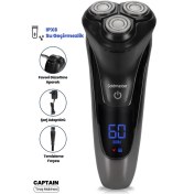 Resim Goldmaster Captain Dijital Ekranlı GM9120 Islak Kuru Ipx6 Su Geçirmez Şarjlı Tıraş Ve Favori Makinesi Goldmaster