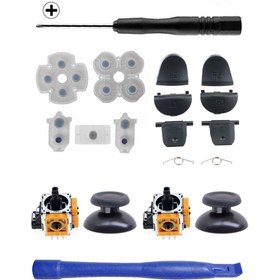 Resim POPKONSOL Ps4 030 Analog Motor Topuz Iç Lastik Tetik Omuz Tuşu Tornavida Ayırıcı Tamir Seti 