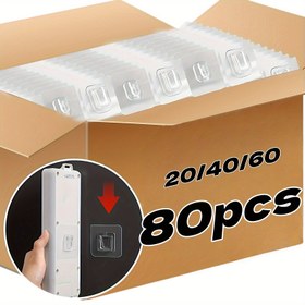 Resim 80/60/40/20 Adet Güçlü Çift Taraflı Yapışkanlı Duvar Askısı - Şeffaf Emme Kancaları, Giysi Asma, Mutfak ve Banyo Depolama, Resim Çerçeveleri, Kablolama Organizatörü için - Ev ve Ofis Kullanımına Uygun, Deliksiz Montaj, Pratik Tasarım, Çok Amaçlı Kanca 