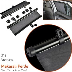 Resim Carub Perde Güneşlik Makaralı Otomatik Siyah 2 Li 36X54 cm BR4955702 