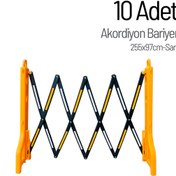 Resim İleri Trafik 10'lu Akordiyon Bariyer Seti Sarı 255 x 97 cm 