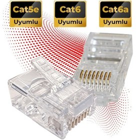 Resim Rj45 Cat5 Cat6 8p8c Konnektör 300 Adet 