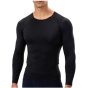 Resim Moveevo Erkek Spor Uzun Kollu Tişört - Sık Fit Esnek Form - Antrenman Giysisi Siyah L 11515 