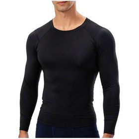 Resim Moveevo Erkek Spor Uzun Kollu Tişört - Sık Fit Esnek Form - Antrenman Giysisi Siyah L 11515 