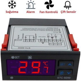 Resim STC Yate10 9200 Dijital Çift Prob Isı Kontrol Termostatı 