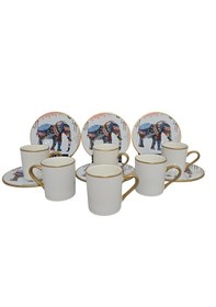 Resim Sudedi Home Elephant Altın Yaldızlı Kahve Fincan Takımı Çok Renkli 