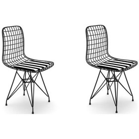 Resim Knsz kafes tel sandalyesi 2 li mazlum syhtuan ofis cafe bahçe mutfak 