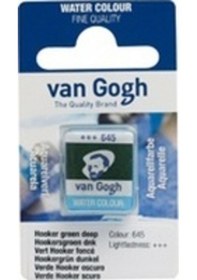 Resim Talens Van Gogh 1/2 Tablet Sulu Boya 645 Hooker Green Deep 