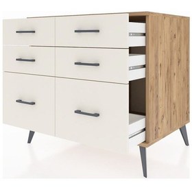 Resim Kronos Şifonyer 6 Çekmeceli 88x59x80 Çam-çam/aytaşı Çam/aytaşı 
