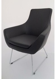 Resim Fahren Siyah Deri Rahat Ofis Bekleme Koltuğu 