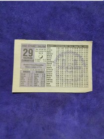 Resim 29 Haziran 2002 Takvim Yaprağı - Nostalji Koleksiyonluk Takvim Yaprağı A 