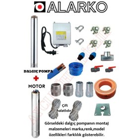 Resim 4Sdm10/10 2Hp Alarko 20 Mt Yassi Kablolu Ve Panolu 40 Mt Halatli 