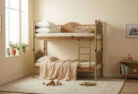 Resim Argimo Avangard Genç Çocuk Odası Ahşap Başlıklı Metal Ranza ve Karyola - 90x190 / Beyaz 