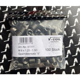 Resim M8X1.25 1.5D Helicoil Yay V-Coıl Germany 100 Adet 