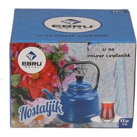 Resim Ebru Eç18 Emaye Çaydanlık Üstten Kulplu Demlik Bütün Boylar Kamp 2.5 L Mavi 