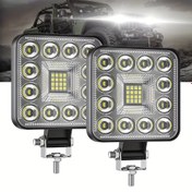 Resim 2 adet LED Çalışma Işığı Barı 3030 SMD Yuvarlak 63W Kare 84W Süper Parlak Nokta Işın Sel Işıkları Kombinasyon Işını 6500K DC12-24V Spot Işık, Araba Kamyon 4x4 4WD Far ve Sis Lambası için Kullanılır, Otomotiv Aydınlatması | Modern LED Işıklar | Sağlam Yapı 