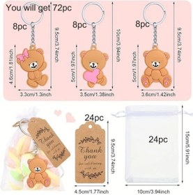 Resim Userfriendly11 72 Adet Sevimli Ayı Hediyelik Seti: 24 Anahtarlık 24 Çanta 24 Teşekkür Kartı Doğum Günü Parti Diğer 