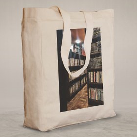 Resim Knitted Handle Canvas Bag - 5 