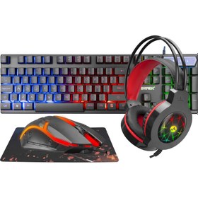 Resim Everest KMK-91 ECO Gökkuşağı Aydınlatmalı USB Gaming Combo 4 In 1 Set Oyun Klavye+Mouse+Pad+Kulaklık 