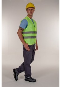 Resim Yeşil Fosforlu Ikaz Yelek Reflektörlü-Yeşil-Unisex 