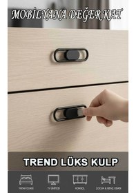 Resim Lüks Trend Kulp Siyah 32 Mm Mobiya Yatak Odası Tv Ünitesi Konsol Çocuk Ve Genç Odası Kulpu Siyah 