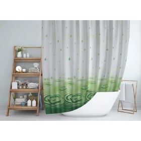 Resim Zethome Banyo Perdesi 1x120x200 Tek Kanat Duş Perdesi Halka Hediyeli Duşakabin Perdesi Duşakabin Perdesi 5020 Yeşil 