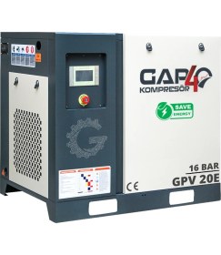 Resim GAP Kompresör Invertörlü Vidalı Hava Kompresörü 16 Bar 20 Hp (Tek Makine) GPV-20E 