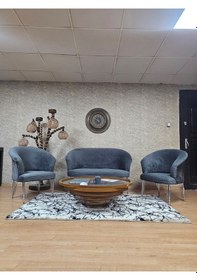 Resim Zafir Teddy Takım Krom Kaplama Telli Ayak Çay Seti Koltuk - Berjer , Balkon, Salon, Ofis Füme 