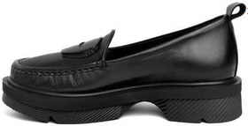 Resim MAMMAMİA D24YA-850 KALIN TABAN LOAFER DERİ KADIN AYAKKABI Siyah 3 