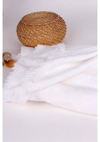Resim Baveno Pamuk 75X140 Beyaz Banyo Havlusu 
