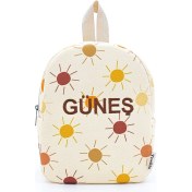 Resim Organik Pamuk [ Istediğiniz Ismi Yazıyoruz ] Güneş 0-8 Yaş Çocuk Sırt Çantası, Anaokulu-Kreş Çantas 