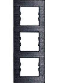 Resim Asfir Schneider Asfora Serisi Alüminyum Onyx Dikey Üçlü Çerçeve Alg313-71 Modeli 