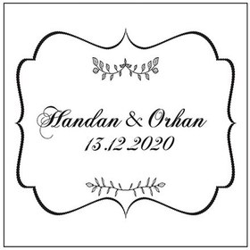 Resim Vintage Etiket Beyaz Zemin - 4 CM - 110 Adet Folyo Sticker Siyah - Beyaz 