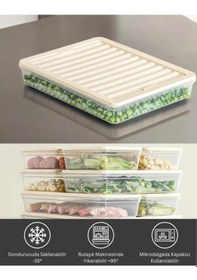 Resim Bigmate Bgmt2525 4'lü Şeffaf Saklama Kabı 4x2,5 Lt Mikrodalga Buzdolabı Ve Dondurucu Uyumlu Düzenleyici Krem 