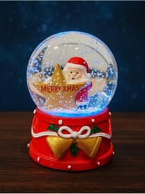 Resim 2026 Yılbaşı Temalı Led Işıklı Yıldızlı Noel Baba Kar Küresi 9 Cm Orta Boy Yeni Yıl Süsü - 48 