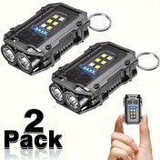 Resim 2 Adet Mini El Feneri, Şarj Edilebilir Anahtarlık Işık, Süper Parlak LED Klipsli Kapak Lambası, Çok Fonksiyonlu Yüksek Güçlü Fener, Güç Göstergeli, Metal Arka Klips, Manyetik Taban, Noel İçin En İyi Hediye 