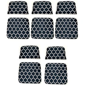 Resim Knsz minder seti 5 li zng&mğr&uslu viona kumaş tel bar sandalyesi oturma ve sırt minderi set 