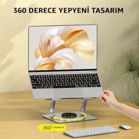 Resim Skygo Stant Çelik Standı Ergonomik Bilgisayar Yükseltici Her Açıda Ayarlanabilir Stand Tüm Boyutlarda Notebook Uyumlu Notebook Standı Bilgisayar Stant (Koyu Gri -N) 