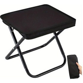 Resim Meridiangoods Siyah Kamp Sandalyesi Taşınabilir Katlanır Dayanıklı Piknik Balıkçılık Siyah 