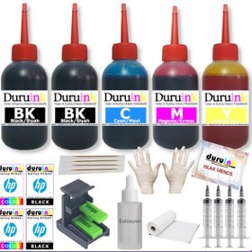 Resim Duruink Hp Deskjet 2630 2632 2620 Yazıcı Uyumlu 304 Kartuş Dolum Seti 5 Li Set 5X100Ml Mürekkep 