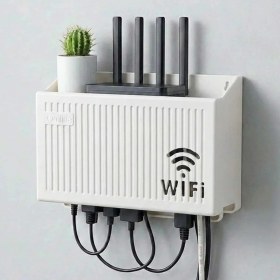 Resim Zenvia Duvar Tipi Wi-Fi Modem Saklama Kutusu(Beyaz) - Kablo Düzenleyici Router Raf Organizer (4887) 