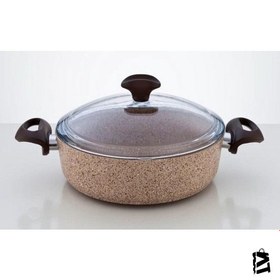 Resim Falez Creamy Granitec 30 Cm Kısa Granit Tencere 