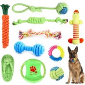 Resim 5 adet Dayanıklı Evcil Hayvan Oyuncak Seti, Düğmeler, Çiğneme, Diş Temizleme ve Küçükten Orta Boy Köpekler için Etkileşimli Oyun - Çeşitli Renkler, Rastgele Seçim, Küçük Köpek Oyuncak ve Rop Dahil 