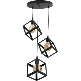 Resim Vedemo 3lü Lüks Rustik Küp Tavan Avizesi 