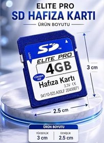 Resim Elite Pro 4GB SD Hafıza Kartı 3.3V Yüksek Hızlı Fat32 NTFS Uyumlu 