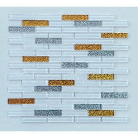 Resim MozaiKristaL Mutfak Tezgah Arası Ve Iç Dekorasyon Için 15x73 Mm Kristal Mozaik ( 1 Koli = 1 M2 Fiyatıdır) 