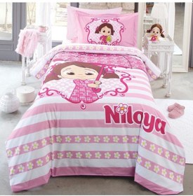 Resim Tek Kişilik %100 Pamuk Çocuk Nevresim Takımı, Lisanslı Niloya Desenli Nevresim 160x220cm 