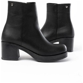 Resim 5109-3022 Siyah Fermuarlı Kalın Topuklu Günlük Kadın Bot Çok Renkli 