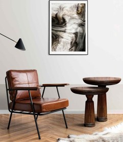 Resim Doğal Masif Ahşap Yan Sehpa Seti 2 Li Ceviz Renk Zigon Ve Fiskos Kahverengi 